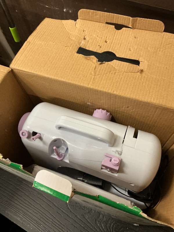 Photo 1 of Sewing Machine for Beginners with 50 Pcs Fabric and 32 Pcs Sewing Threads Kit, Portable Mini Sewing Machine 12 Built-in Stitches 2 Speed with Foot Pedal