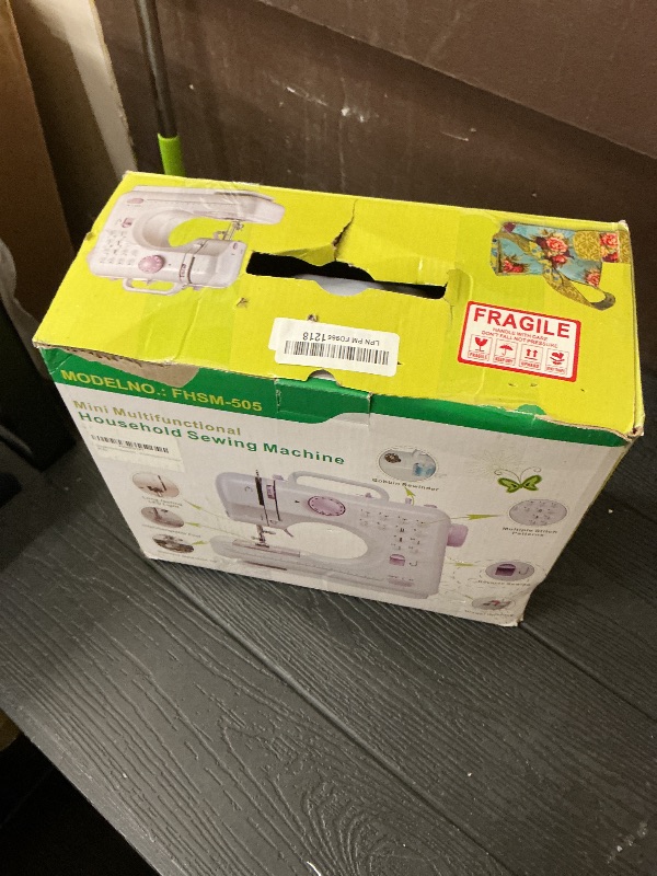 Photo 1 of Sewing Machine for Beginners with 50 Pcs Fabric and 32 Pcs Sewing Threads Kit, Portable Mini Sewing Machine 12 Built-in Stitches 2 Speed with Foot Pedal