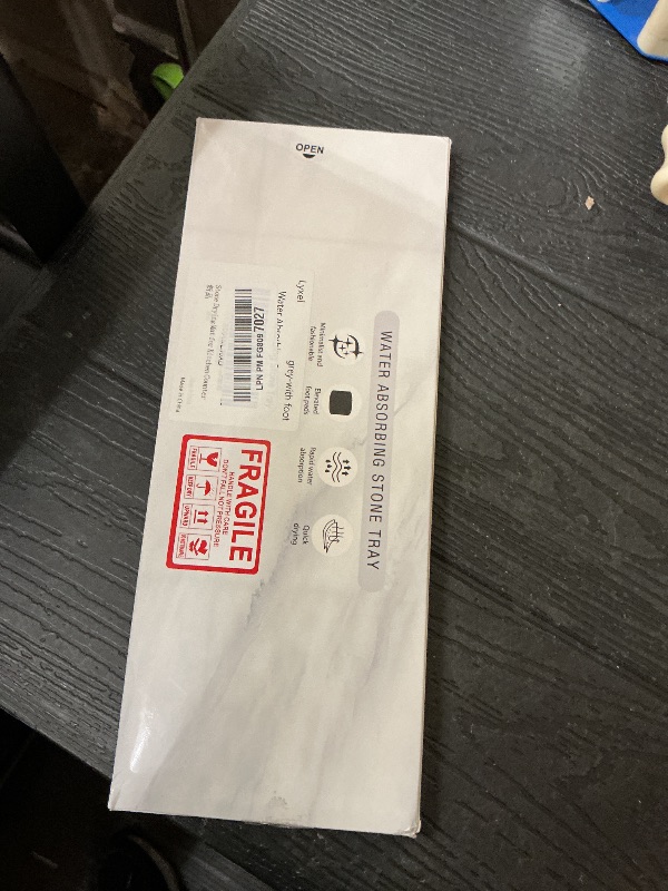 Photo 1 of Quick Dry Sink Caddy Kitchen Sink Organizer, Water Absorbing Stone Tray for Sink, Stone Drying Tray, Diatomite Faucet Mat & Protector, Dispenser Sponge Holder, Stone Soap Tray for Bathroom Counter