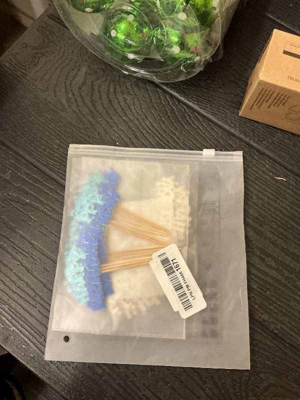 Photo 1 of 24pcs Happy Birthday Cupcake Toppers, Cake Decorations for Celebrating Party (Blue)