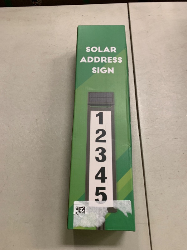 Photo 1 of Eyrosa Solar Illuminated LED Lighted Address Sign, House Numbers for Outside Yard Home, Numbers Plaque Outdoor Waterproof, Black
