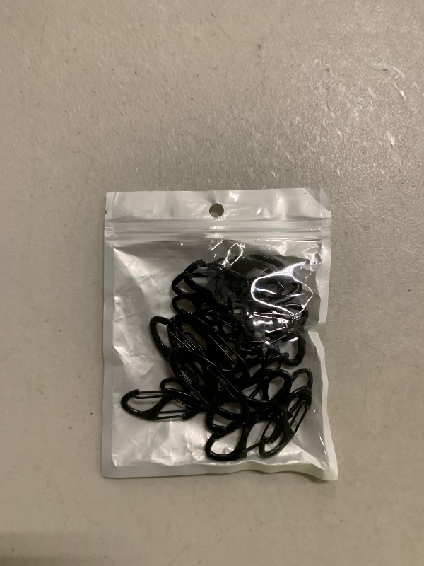Photo 1 of 24pcs Small Carabiner Clip, S Clips Dual Opening Design, Replacement Mini Carabiner Clip (Black, 3 Sizes)