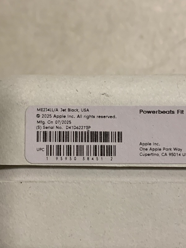 Photo 1 of Beats Powerbeats Fit - Wireless Noise Cancelling Workout Earbuds with Secure-Fit Wingtips, Up to 30-Hour Battery Life, Sweat & Water Resistant, Apple & Android Compatible - Jet Black