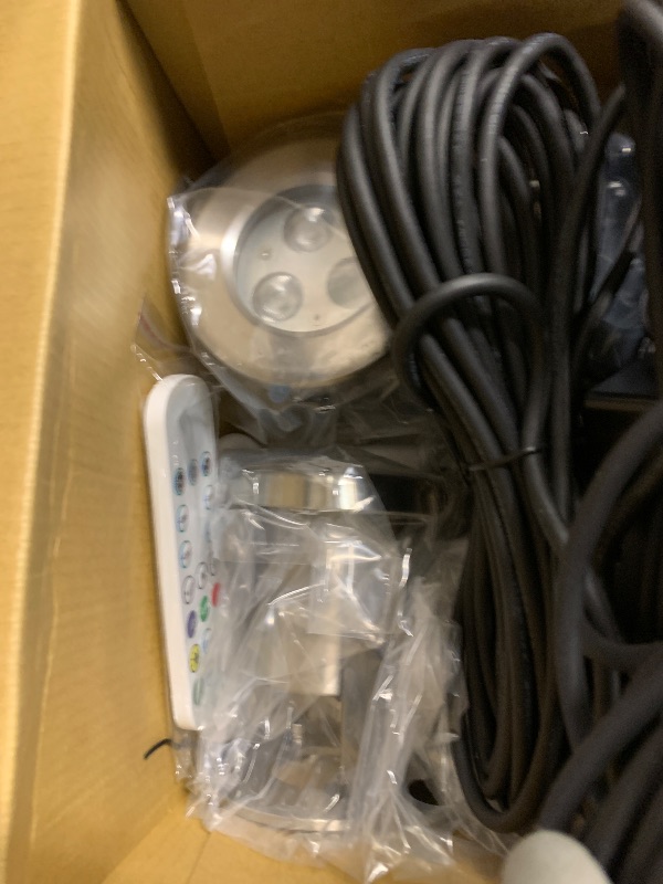Photo 1 of LyLmLe LED Pond Lights with APP Control, 6W SS316 Stainless Steel RGB Underwater Fountain Light with 12V Transformer, IP68 Waterproof Outdoor Underwater Lights for Pond Waterfall, Black Wire(4-Spots)