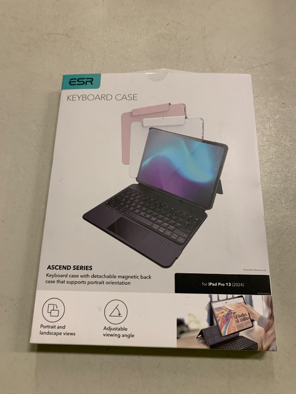 Photo 1 of ESR Ascend for iPad Pro 13 Inch (M5/M4, 2025/2024), Keyboard Case with Trackpad, Magnetic Detachable Keyboard with Backlit Keys, Fully Adjustable Portrait/Landscape Stand, Black