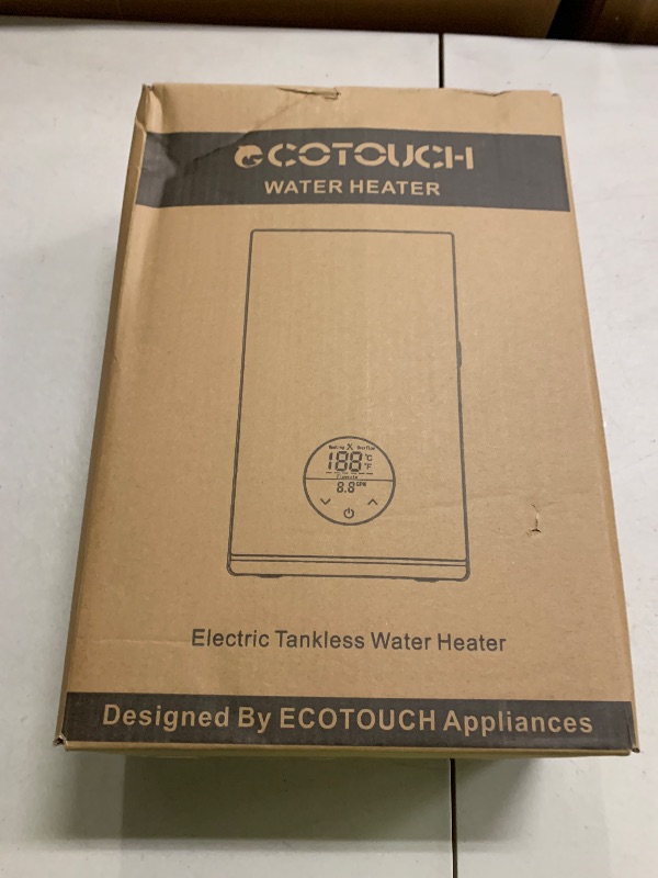 Photo 1 of Tankless Hot Water Heater Electric, ECOTOUCH 8kW 240V Instant Water Heater Under Sink Point of Use Water Heaters on Demand with Self Modulating Technology ETL Certificated ECO80S White