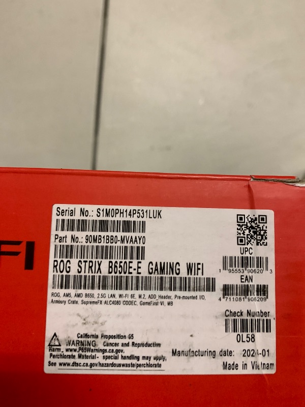 Photo 1 of ASUS ROG Strix B650E-E Gaming WiFi AMD B650 AM5 Ryzen™ Desktop 9000 8000 & 7000 ATX Motherboard, 16+2 Power Stages, DDR5, 3X M.2 Slot, PCIe® 5.0, WiFi 6E, 2.5G LAN, USB 3.2 Gen 2x2 Type-C®, Aura Sync