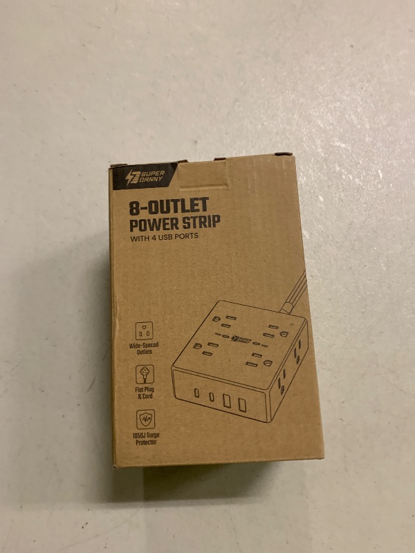 Photo 1 of 20Ft Long Extension Cord, Flat Plug Power Strip Surge Protector, 8 Outlet 4 USB Ports (2 USB C), Wall Mountable, Desk Charging Station for Home Office, College Dorm Room Essentials (Black)