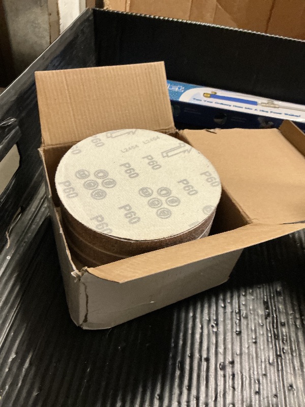 Photo 1 of 100 PCS 6 Inch Sanding Discs, Hook and Loop Sandpaper 20 x 60 80 120 240 400 Grit Set, Round Orbital Sand Paper Discs for Sander