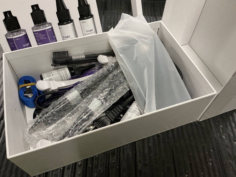 Photo 1 of V Light Hair Extensions Kit V-Light hair Extension Machine*1, Remover Machine*1, UV Glue 20g * 6, Remover Solution 20ml * 4(Black Machine Set)