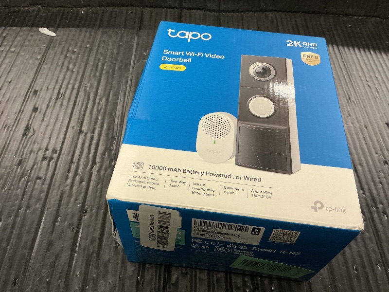 Photo 1 of Tapo 2K+ Wired or Battery Powered Smart Video Doorbell with Chime - 180° Field of View, Person/Vehicle/Package Detection, Ring Call, 2-Way Audio, Subscription-Free Local Storage or Optional Cloud,D225