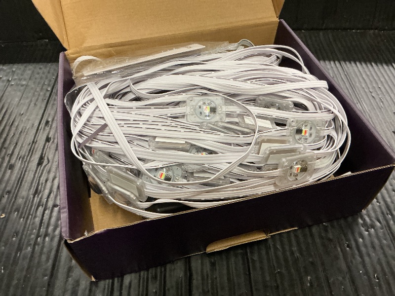 Photo 1 of POOFZY Permanent Outdoor Lights for House,200ft RGB+IC Smart Outdoor Decor, 50 Scene Modes,App/Remote Control,for Christmas,Super Bowl,V-Day,Thanksgiving,Daily & Holiday Party Decor