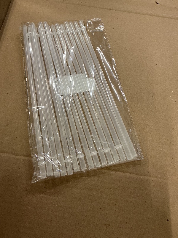 Photo 1 of 15 Pieces 11 Inch Clear Reusable Plastic Replacement Drinking Straws, Fit for 24 oz 32oz 40oz Mason Jars, Tumblers, Extra Long Unbreakable Drinking Straws with Cleaning Brush, BPA Free