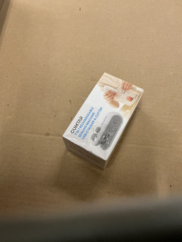 Photo 1 of 2in1 Rechargeable Chip Bag Sealer with Cutter, Portable USB C Heat Sealer Resealer Machine for Chip, Plastic Bags Heat Seal Tool for Snacks (White)