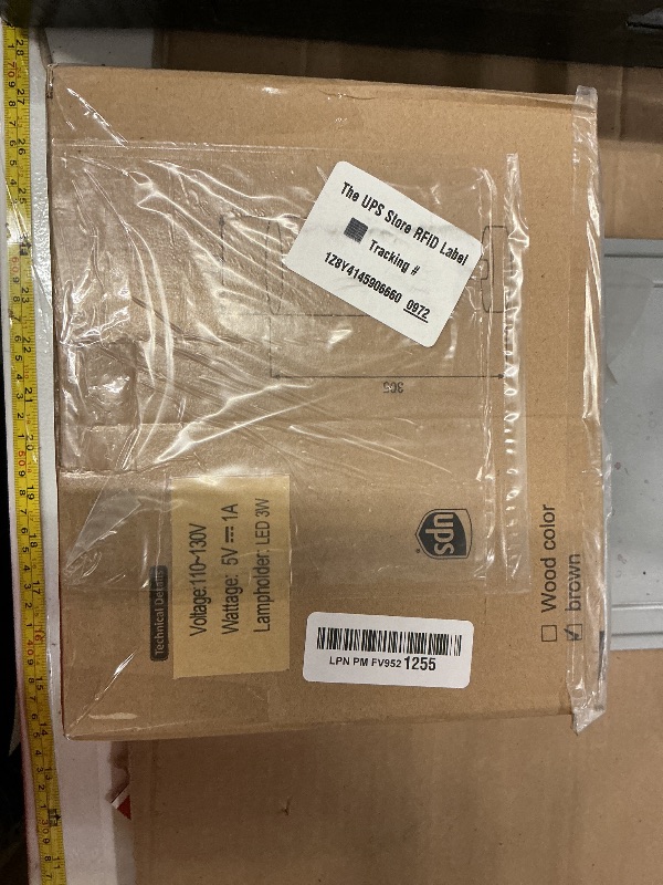 Photo 1 of LALISU Small Table Lamp Nightstand Lamp Linen Lampshade Bedroom Wood Base Small Bedside Lamp for Night Stands, Desk Lamps for Reading Living Room, Office (LED Bulb Included) (Walnut Wood Cordless(2))