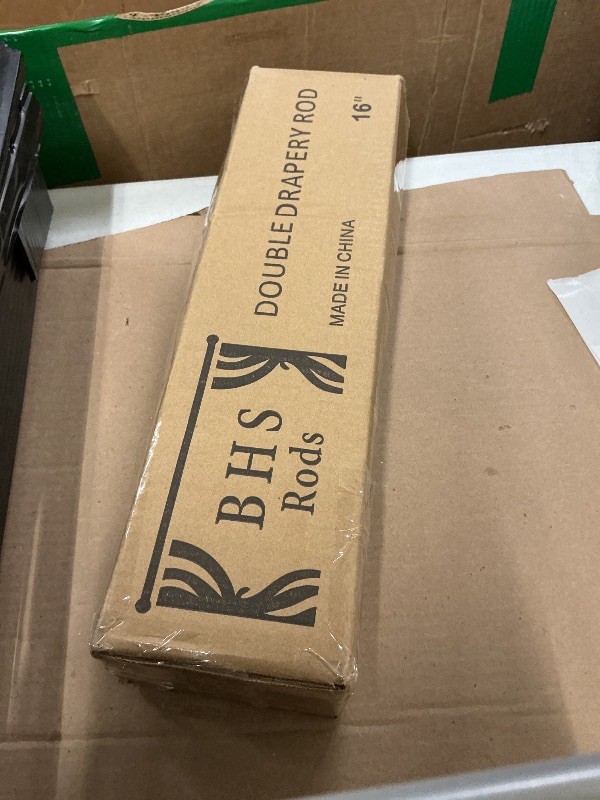 Photo 1 of 1 Inch Simulated Wood Double Curtain Rod with Vintage-style Finials-Tension Curtain Rods 28-48 Inchs for Bedroom&Home Decor