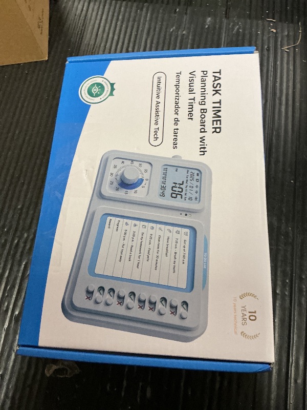 Photo 1 of 3-in-1 Visual Timer & ADHD Tool for Kids|Adults, Task Timer with Chore Chart Board, Visual Schedule for Kids with Autism, Daily Checklist for Home, School, Classroom, Desk (Blue)