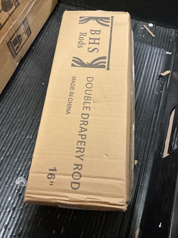 Photo 1 of 1 Inch Simulated Wood Double Curtain Rod with Vintage-style Finials-Tension Curtain Rods 84-120 Inchs for Bedroom&Home Decor