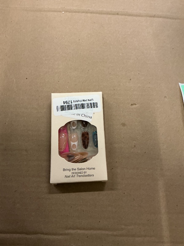 Photo 1 of 24Pcs Almond Press on Nails Medium Fake Nails with Glue French Tip False Nails with Brown Leopard Design Artificial Acrylic Nails Press ons Reusable Almond Nail Holiday Glue on Nail for Women