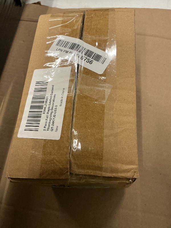 Photo 1 of 2 Pack Fall Maples Leaves Garland Fall Thanksgiving Decorations for Home Total 11.8Ft Fall Leaves Garland Hanging Artificial Autumn Foliage Garlands for Home Wedding Mantle Fireplace Party Christmas