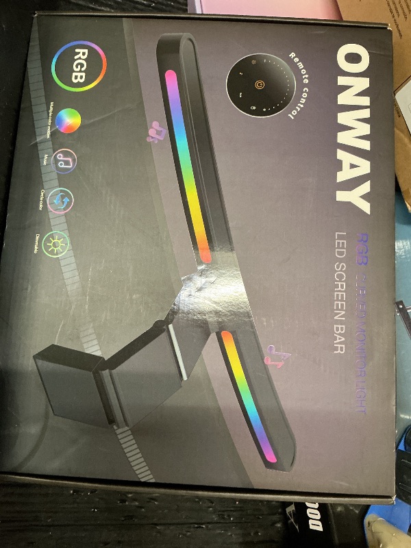 Photo 1 of ONWAY Curved Monitor Light Bar with Wireless Remote,Monitor Light Bar with Auto-Dimming and Camera Base,Applicable to All Screens. No Screen Glare,for (RGB)