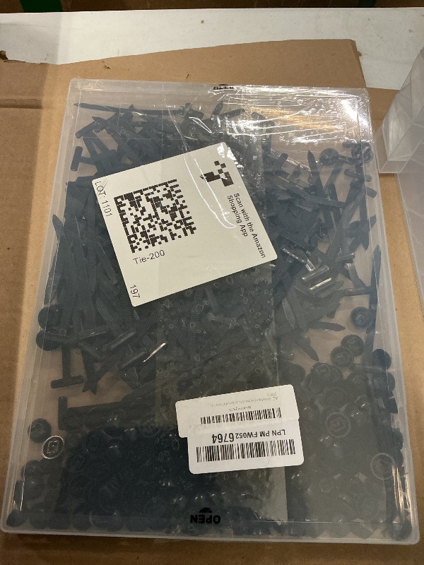 Photo 1 of 200 Pcs Nylon Universal Cable Tie Buckle with PP Storage Box - Multifunctional Zip Ties with Pin & Button, UV Resistant Fasteners for Car Repair, Bumper & Fender Clips (200PCS)