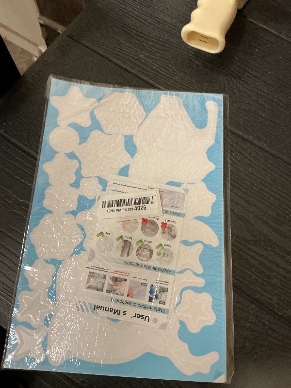 Photo 1 of 148 Pcs Christmas Snowflake Window Clings Stickers, Christmas Window Decorations