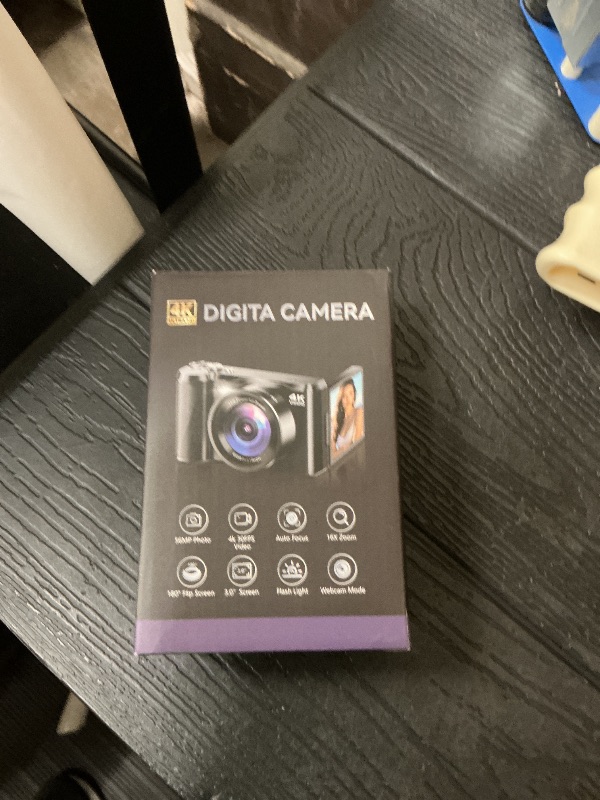 Photo 1 of 4K Digital Camera for Photography- 56MP Autofocus Vlogging Camera with 3" 180° Flip Screen, 16X Zoom, Flash- Digital Point and Shoot Camera for Travel & Home- Portable Gift for Teens & Beginners