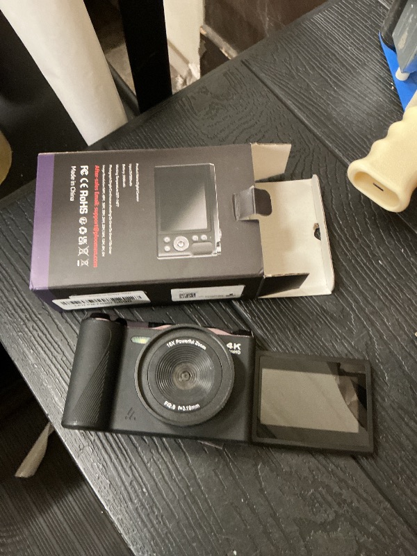 Photo 1 of 4K Digital Camera for Photography- 56MP Autofocus Vlogging Camera with 3" 180° Flip Screen, 16X Zoom, Flash- Digital Point and Shoot Camera for Travel & Home- Portable Gift for Teens & Beginners