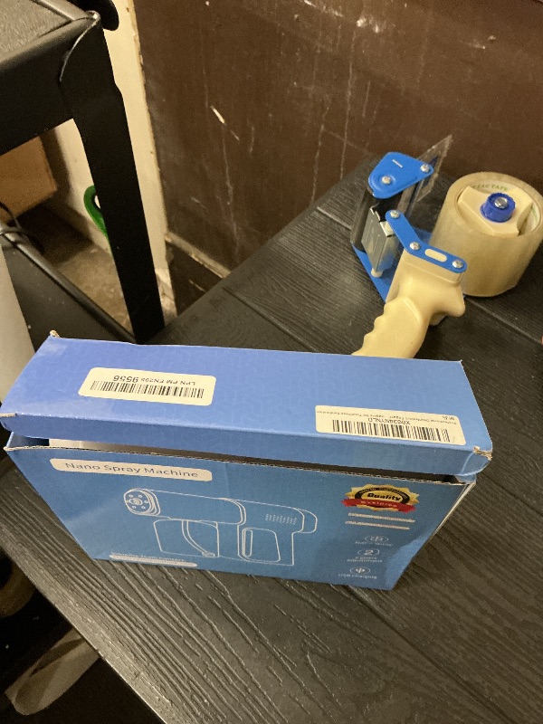 Photo 1 of Professional Disinfectant Fogger Machine, 380ml Wireless Fine Particle Sprayer Gun Handheld Sanitizer Fogger, Blue Light Foggers for Touchless Sanitization (White)