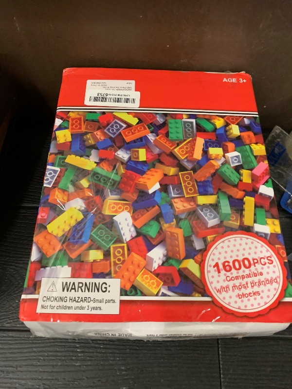 Photo 1 of 1600 PCS Building Bricks Set, Classic Bulk Building Blocks Compatible with All Major Brands, Includes 3 Baseplates, 53 Wheels Doors Windows Accessories, Creative STEM Construction Toy Gift for Kids