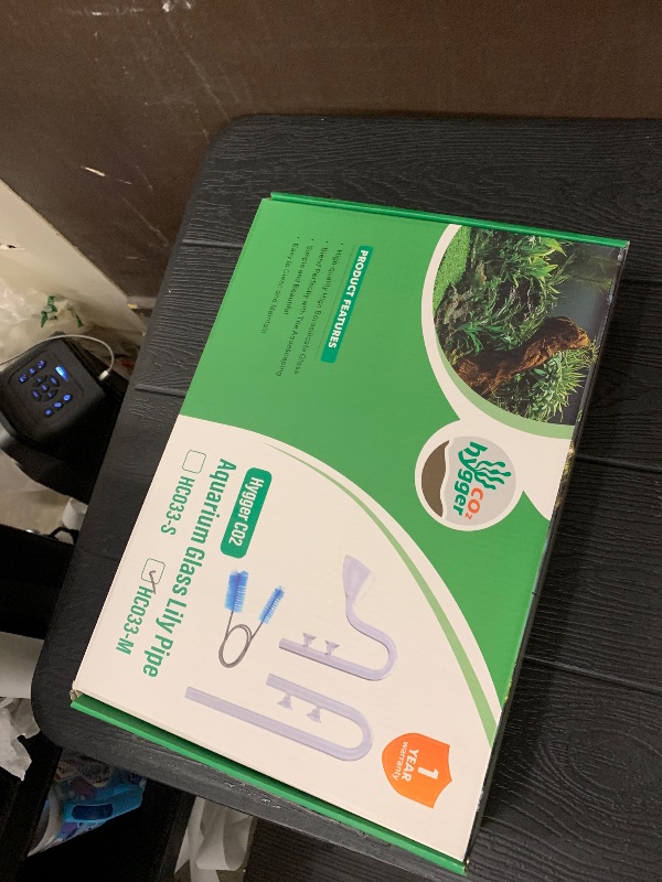 Photo 1 of Hygger CO2 17mm Aquarium Glass Lily Pipe with Inflow, Outflow and Brush & 6 Suction Cups for 5/8" ID (16/22mm) Tubing