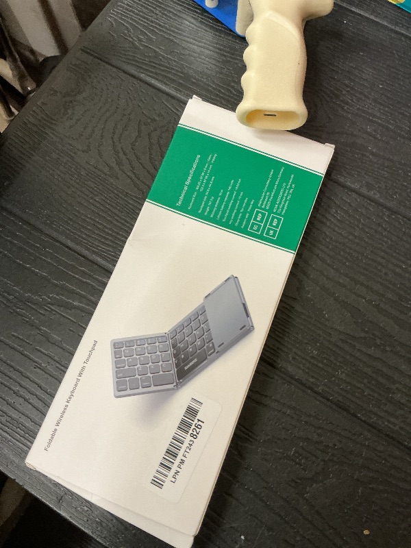 Photo 1 of Samsers Multi-Device Foldable Bluetooth Keyboard with Touchpad, Rechargeable Dual-Mode(2.4G+BTx2) Wireless Keyboard with Holder, Portable Folding Keyboards for Android Windows iOS Mac OS - Blue