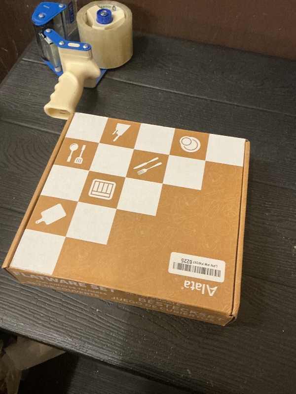 Photo 1 of Alata Cube Gold 45-Piece Flatware Set, Forged Cutlery Set, Matte Gold Silverware Service for 8, Stainless Steel Tableware with Square Handle for Home/Restaurant, Dishwasher Safe