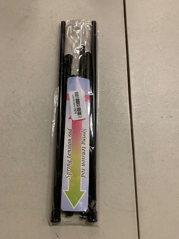 Photo 1 of 2 Pack Spring Tension Rods 28-43 Inches,5/8" Diameter Black Spring Load Adjustable Expandable,Small Short Tension Curtain Rod for Windows,Kitchen,Doorway,Bathroom,Cupboard Bars