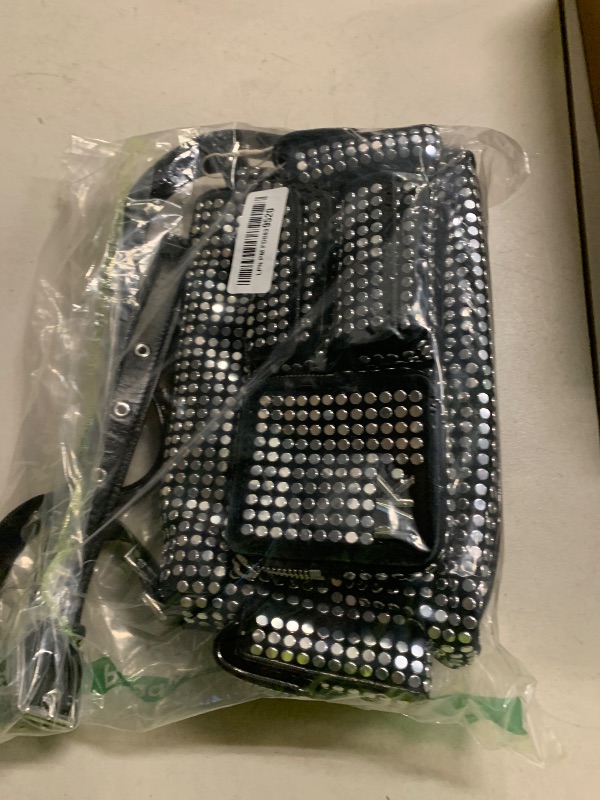 Photo 1 of Michael Kors Dakota Medium Pocket Shoulder Bag, Silver-Tone Hardware/Hot Fix Nailhead Studs/Black