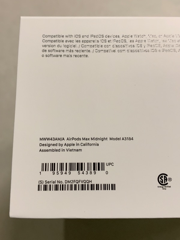 Photo 1 of Apple AirPods Max Wireless Over-Ear Headphones, Pro-Level Active Noise Cancellation, Transparency Mode, Personalized Spatial Audio, USB-C Charging, Bluetooth Headphones for iPhone - Midnight