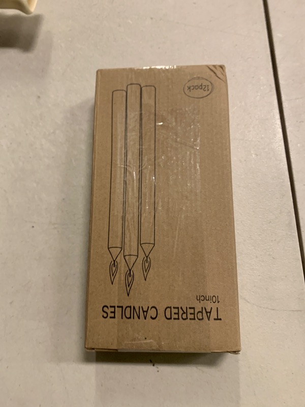 Photo 1 of 12 Pack Ivory Taper Candles 10 inch - Taper Candles Dripless, Smokeless, Unscented - 8 Hours Long Burning - Hand Poured Tall Candlesticks - Perfect for Home Decor, Weddings, and Special Occasions