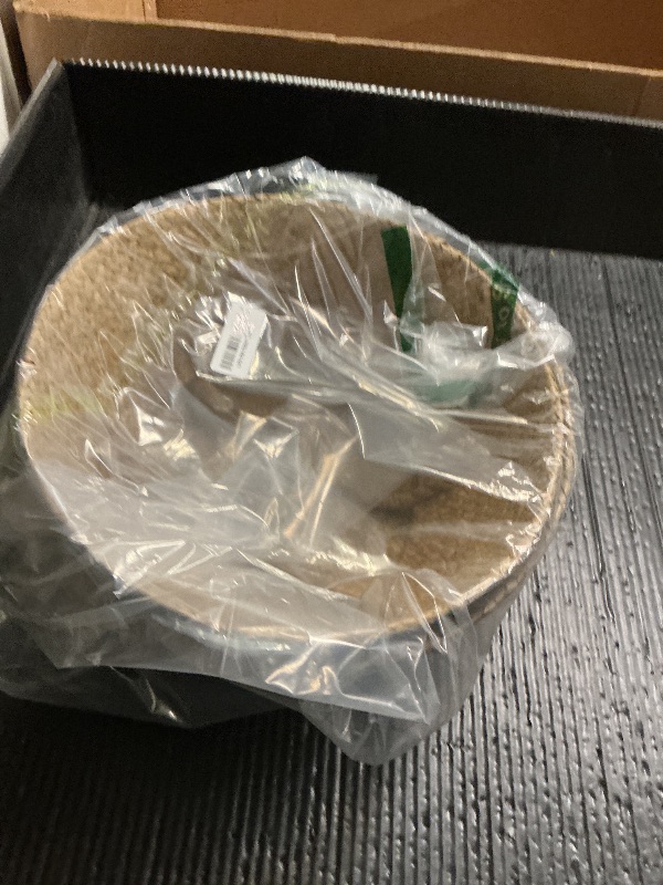 Photo 1 of 2Pcs Basket for Plant Artificial Trees, 13x11 Inch Seagrass Wicker Pots, Woven Planter Set Eco-Friendly Round Boho Holder Base with Handles for Home Decor Indoor Storage Solution, Black Bottom Pattern