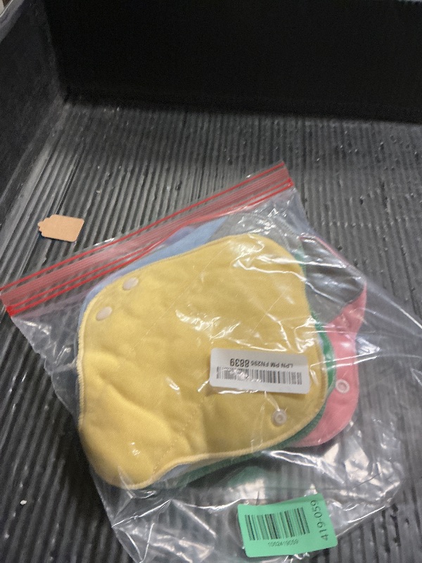 Photo 1 of 12-Pack Washable Pads - Leakproof, Graphene Panty Pads for Senior Care, Light Blue, Yellow, Grey with Button Closure (Random Color 12-Piece Set)