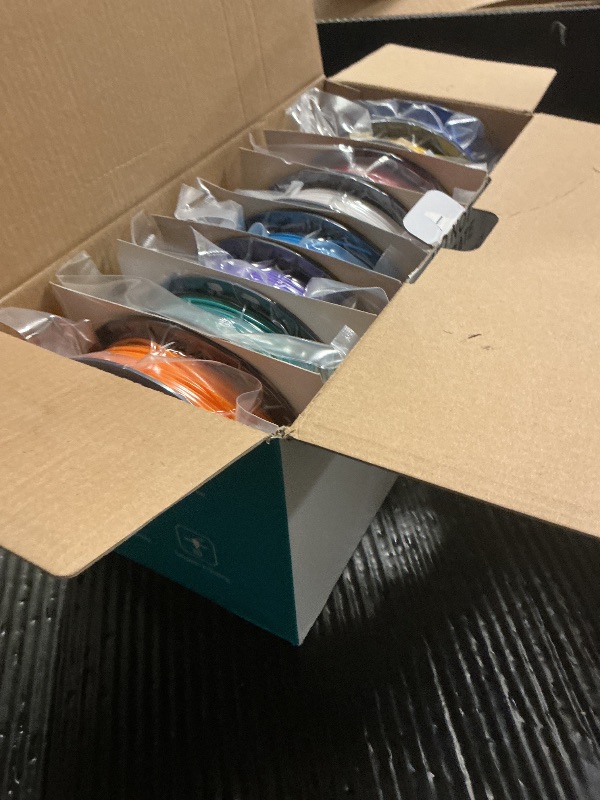 Photo 1 of 250g PLA Filament 1.75mm Bundle, SUNLU 3D Printer Filament Neatly Wound, Individually Vacuum Packed, 250g Spool, 8 Rolls, White+Red+Orange+Yellow+Green+Blue+Cyan+Purple