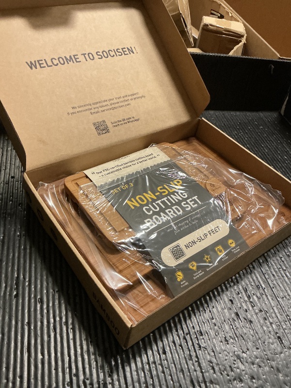 Photo 1 of 3 Packs Bamboo Cutting Board Set with Non Slip Feet and Over Sink Nice Solid Thick Wood Juice Groove Chopping Board Extra Large Big Small Best Hardwood Counter Organic Vegetable Kitchen Gadgets