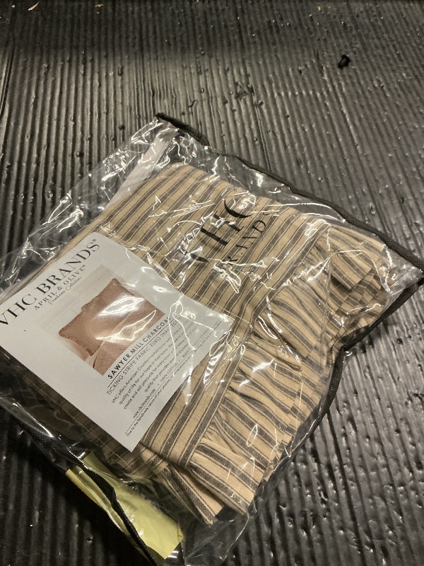 Photo 1 of VHC Brands Sawyer Mill Charcoal Ticking Stripe Collection Farmhouse Style Pillow Cover Sham (Euro Sham 26x26)