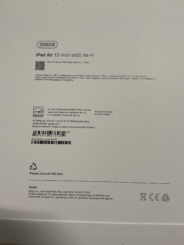 Photo 1 of Apple - 13-inch iPad Air M3 chip Built for Apple Intelligence Wi-Fi 256GB - Space Gray