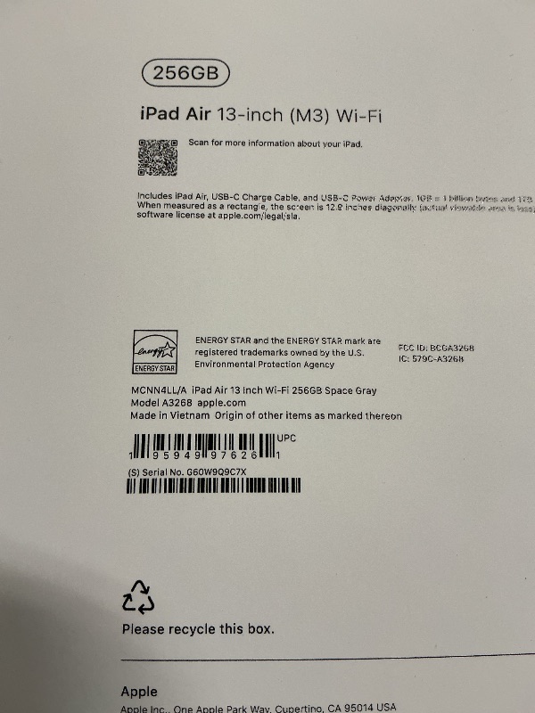 Photo 1 of Apple - 13-inch iPad Air M3 chip Built for Apple Intelligence Wi-Fi 256GB - Space Gray
