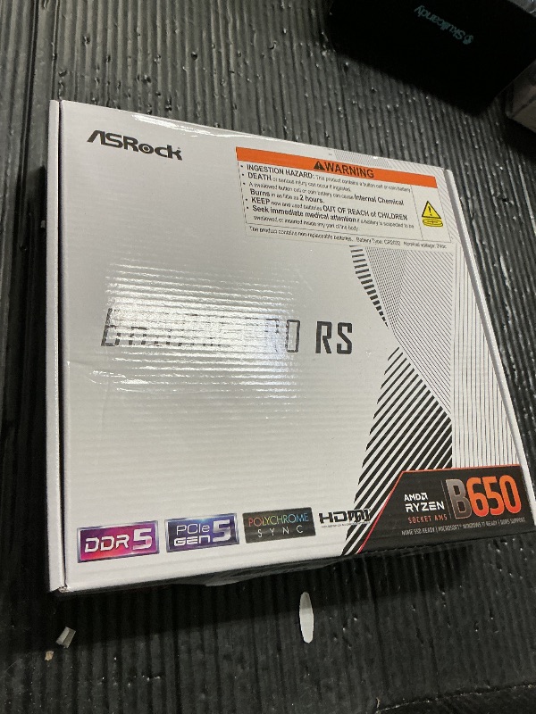 Photo 1 of Asrock B650M Pro RS AMD Socket AM5 Ryzen 7000/8000/9000 Series DDR5 7200+ (OC) MHz 256GB M.2 Key E for WiFi SATA3 6.0 Gb/s Micro ATX Motherboard 2.5G LAN BIOS Flashback