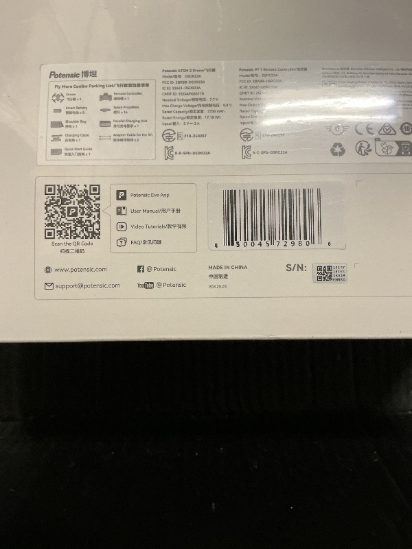 Photo 1 of Potensic ATOM 2 Drone with Camera for Adults 4K Video, 8K Photo, Under 249g, 3-Axis Gimbal, 10KM Transmission, AI Track, Vertical Shooting, AI Night Shot, QuickShots, Fly More Combo (96-Min Flight)