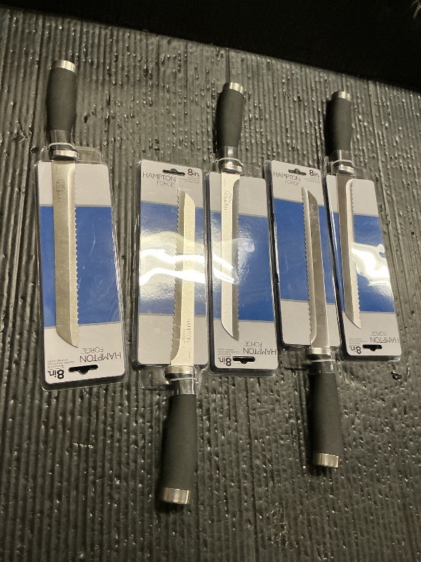 Photo 1 of Hampton Forge Epicure Bread Knife, Black 5pck