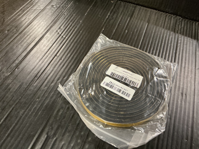 Photo 1 of 4-Meter Self-Adhesive Sponge Weather Stripping (12mm W x 6mm T) - Black Draft Stopper for Doors & Windows - Reduces Noise, Dust & Air Leaks - Soft Foam Seal for Home & Office