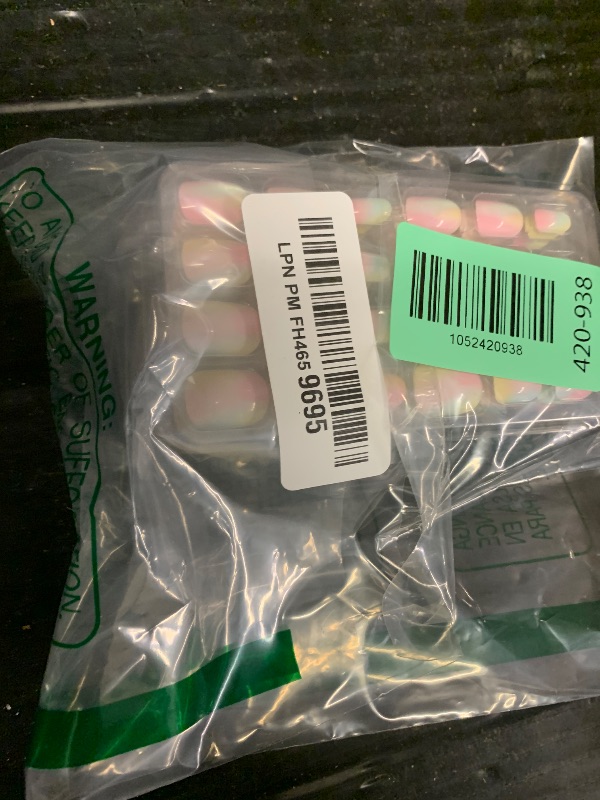 Photo 1 of 120pcs False Nails Press on Nails for Kids - Self-Adhesive Short Fake Artificial Full Cover Nail Art Kits Transation with Nail Sticker Tabs for Girls Children